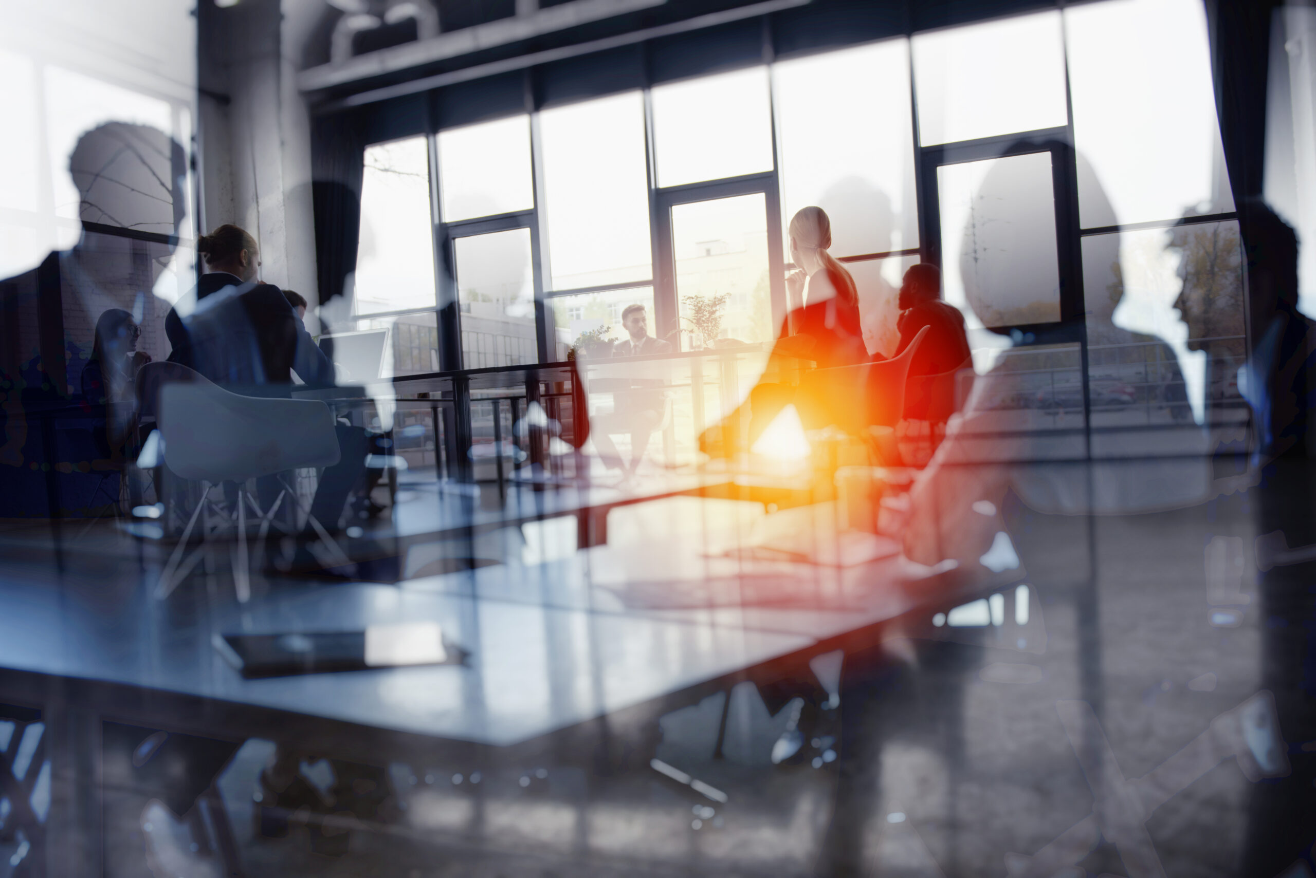 Business people that work together in office. Concept of teamwork and partnership