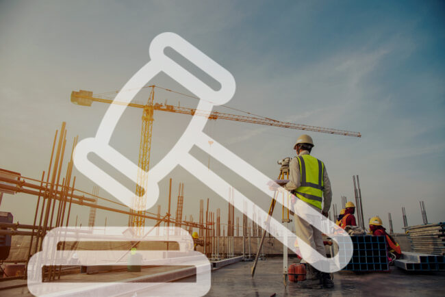 Surveyor builder Engineer with theodolite transit equipment at c